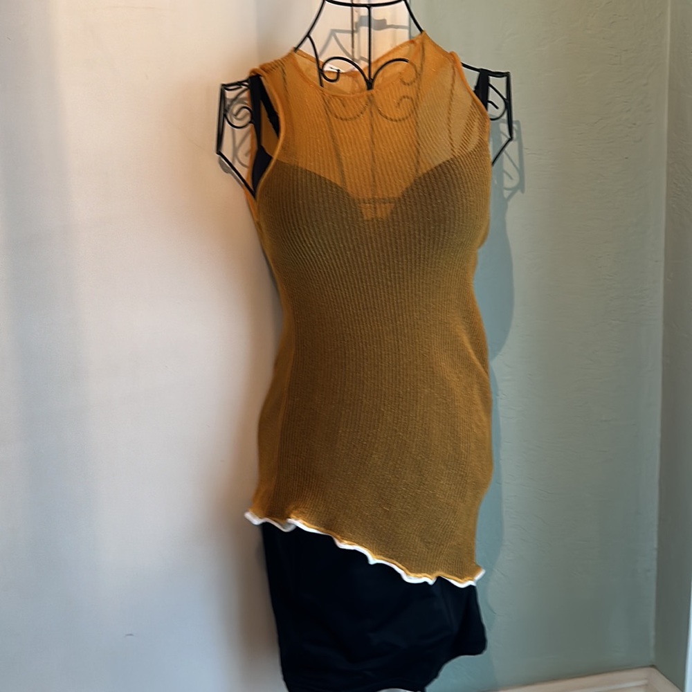 Acne orange asymmetrical sleeveless top S